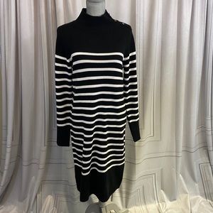 NY&Co Black & White Sweater Dress - Size L